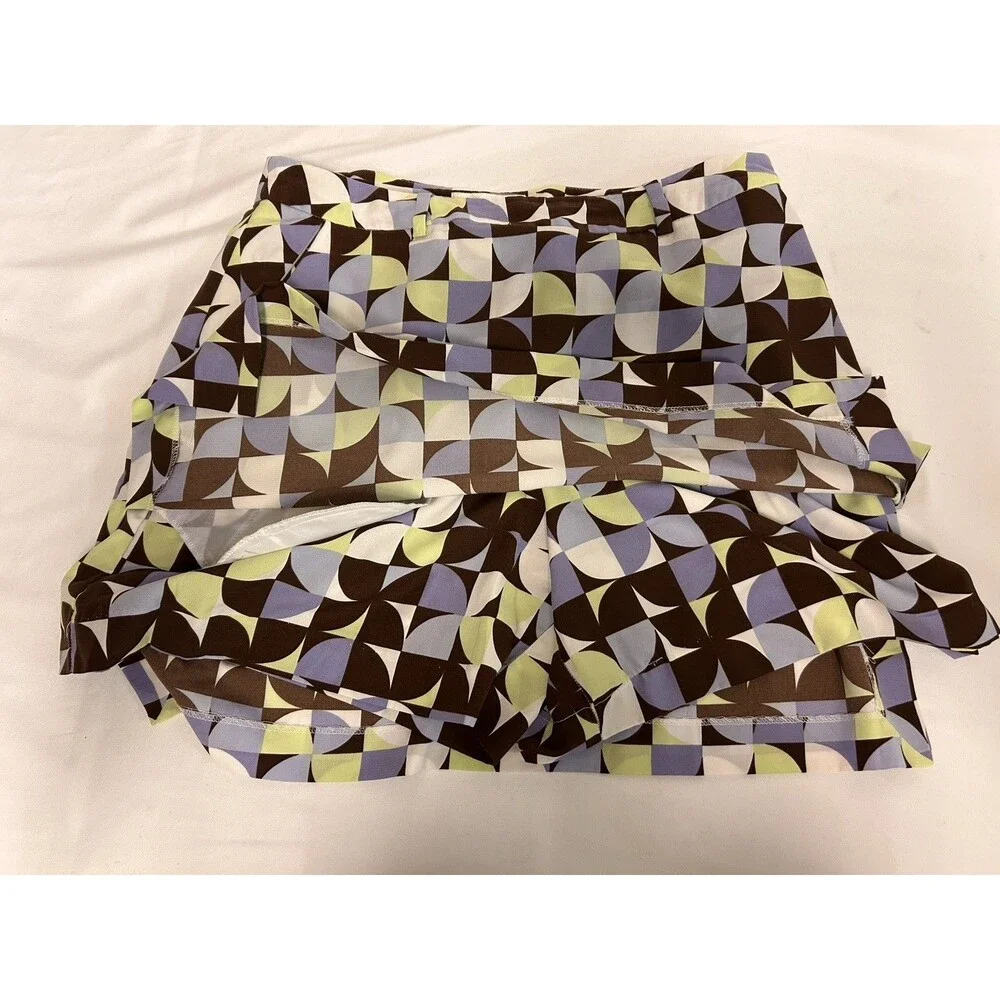 Tehama Nancy Haley Geometric Golf Tennis Pickleball Skort Pocket Women's Size 8
